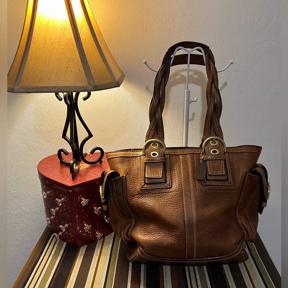 Coach 2006 Soho Mia Ivory Brown Leather Shoulder Tote Handbag Purse #10049 - Picture 14 of 16